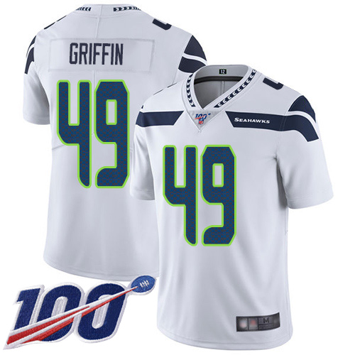 Seattle Seahawks Limited White Men Shaquem Griffin Road Jersey NFL Football 49 100th Season Vapor Untouchable